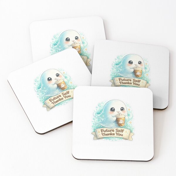 Item preview, Ghost Coffee Motivation Sticker – “Future Self Thanks You” designed and sold by SparkVault.