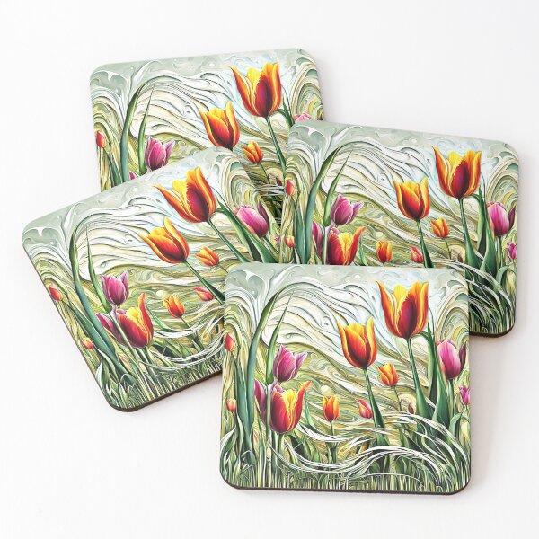 Item preview, Tulips in swaying grass designed and sold by George Hutton Hunter.