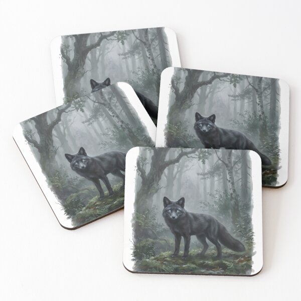 Item preview, Black Fox Vulpes Vulpes Dark Gothic Woodland designed and sold by RubisLeaf.