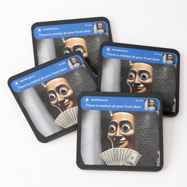 Item preview, Creepy Doorbell Camera Motion Alert Surreal Tall Figure With Money Meme designed and sold by MariCanal.