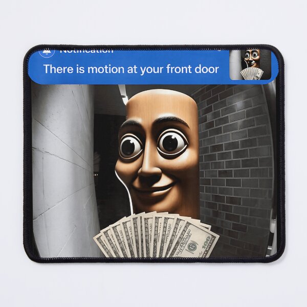 Item preview, Creepy Doorbell Camera Motion Alert Surreal Tall Figure With Money Meme designed and sold by MariCanal.