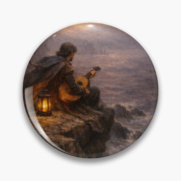 Item preview, Dark Academia Gothic | Minstrel by the Misty Sea | Romantic Fantasy Medieval Art designed and sold by yeeted17.