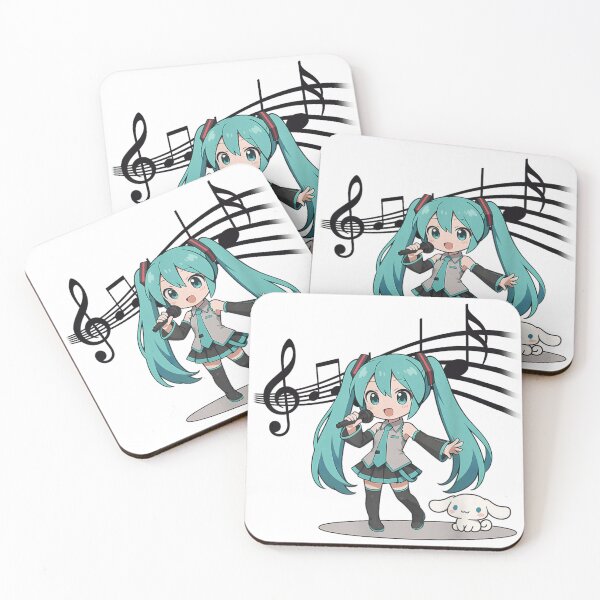 Item preview, Kawaii Anime Singer Teal Hair Girl With Cute Puppy Music Melody Art designed and sold by WilliaMaler.