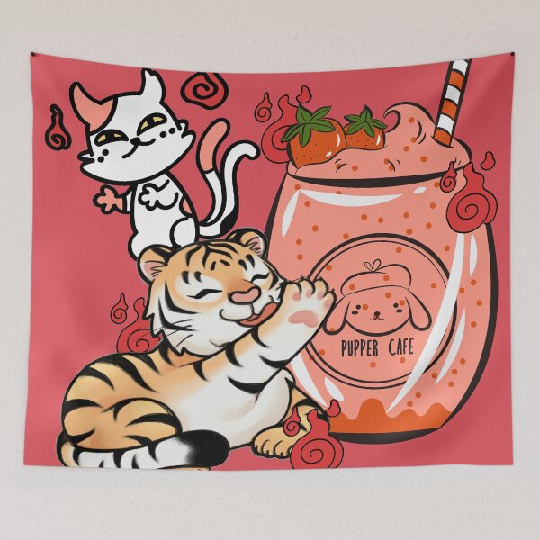 Item preview, Kawaii Tiger and Nekomata Strawberry Cafe designed and sold by Kanniax.