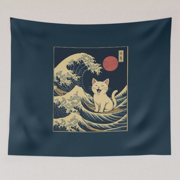 Item preview, The Great Wave of the Smiling Cat designed and sold by Negisandeep studio.