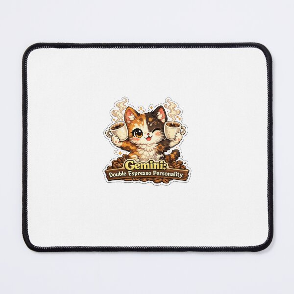 Item preview, Gemini: Double Espresso Personality – Funny Calico Cat Zodiac Sticker designed and sold by SparkVault.