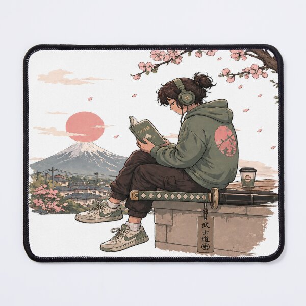 Item preview, It’s Okay To Slow Down Lo-Fi Katana Reader designed and sold by SSVSTICKERS.