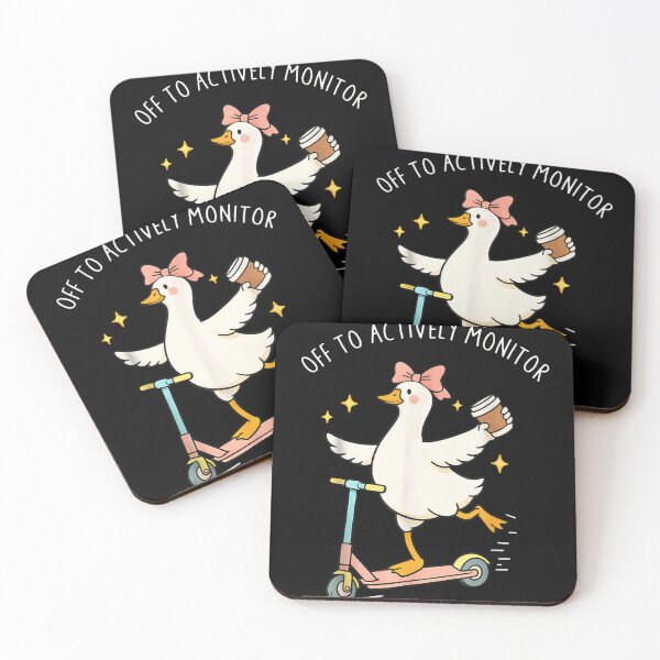 Item preview, Funny Goose On Scooter Off To Actively Monitor Coffee Lover Duck Graphic designed and sold by WilliaMaler.