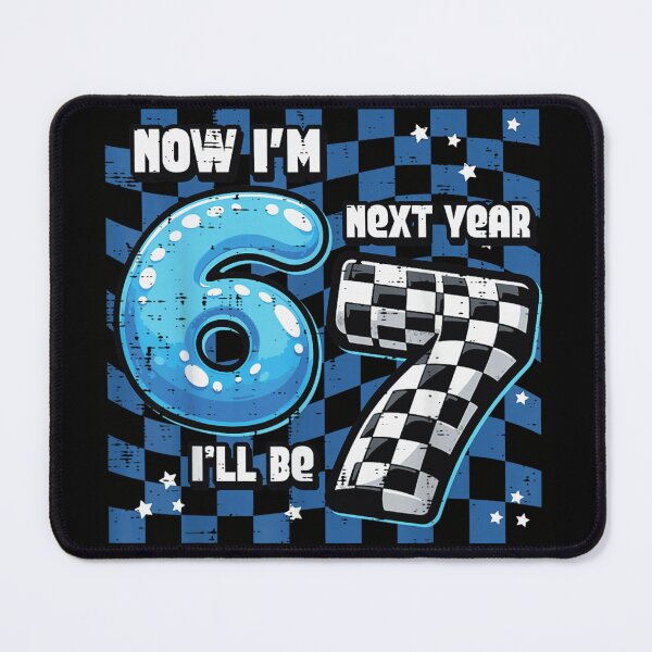 Item preview, Now I’m 6 Next Year I’ll Be 7 Checkered Flag Racing Birthday designed and sold by WilliaMaler.