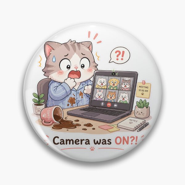Item preview, Cat Online Meeting Camera Was On Work Panic Moment designed and sold by Sadia  Jannat.