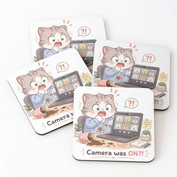 Item preview, Cat Online Meeting Camera Was On Work Panic Moment designed and sold by Sadia  Jannat.