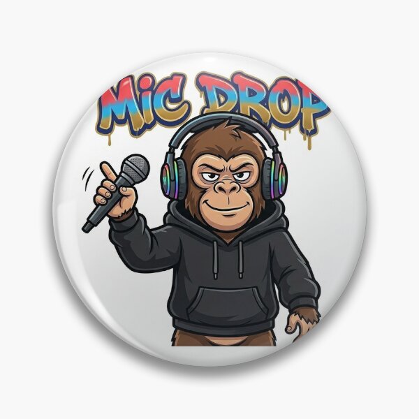 Item preview, Mic Drop Monkey Sticker | Rapper Meme | Hip Hop Attitude Cartoon designed and sold by Newkidshub.