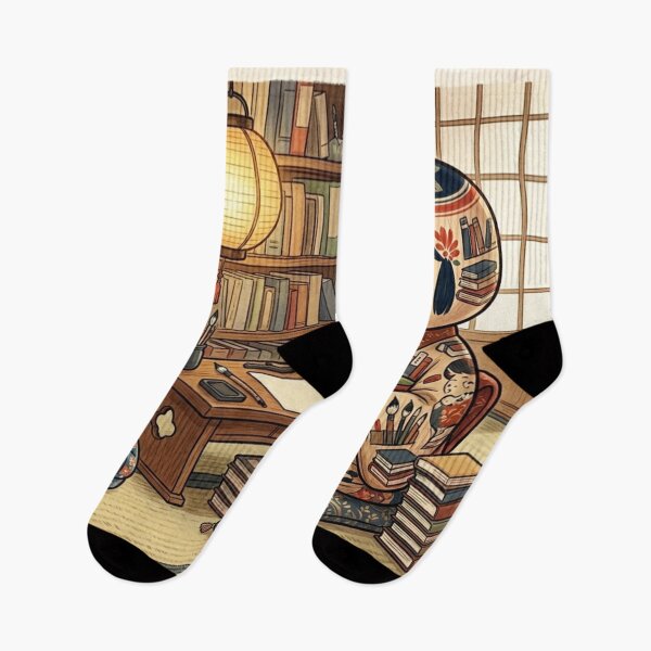 Item preview, Cozy Library Kokeshi: A Moment of Zen and Reading designed and sold by Kokeshidreams.