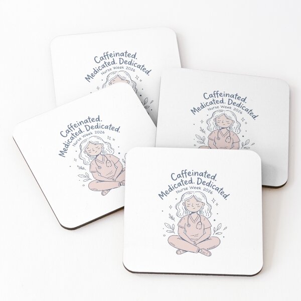 Item preview, Caffeinated Medicated Dedicated Nurse — Funny Nurse Week 2026 Gift | Nurse Coffee Mug Shirt designed and sold by KiwyStudio.