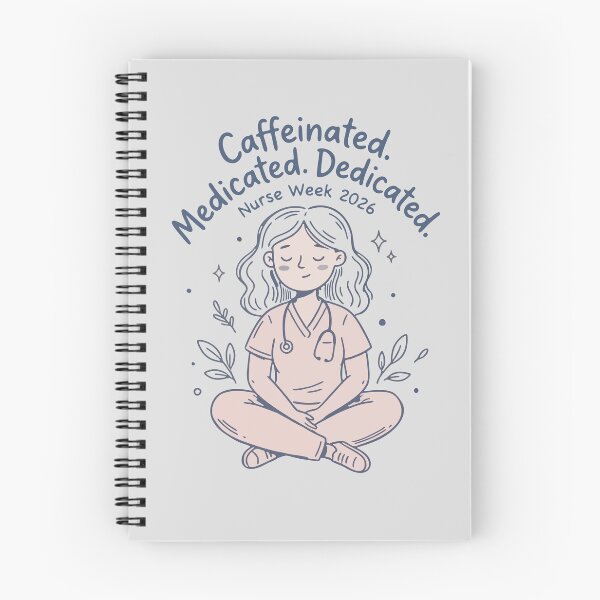 Item preview, Caffeinated Medicated Dedicated Nurse — Funny Nurse Week 2026 Gift | Nurse Coffee Mug Shirt designed and sold by KiwyStudio.
