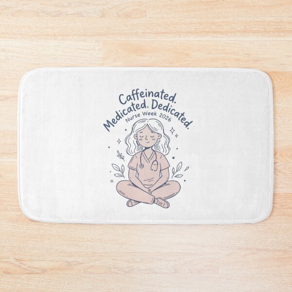 Item preview, Caffeinated Medicated Dedicated Nurse — Funny Nurse Week 2026 Gift | Nurse Coffee Mug Shirt designed and sold by KiwyStudio.