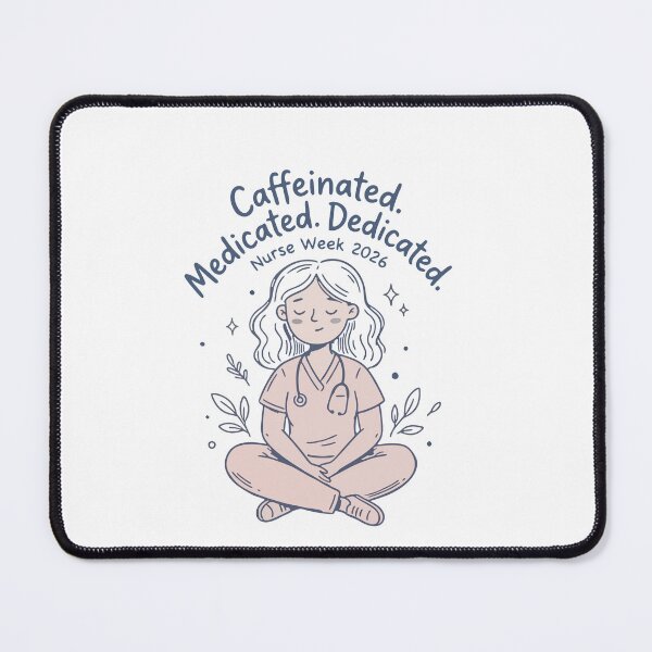 Item preview, Caffeinated Medicated Dedicated Nurse — Funny Nurse Week 2026 Gift | Nurse Coffee Mug Shirt designed and sold by KiwyStudio.