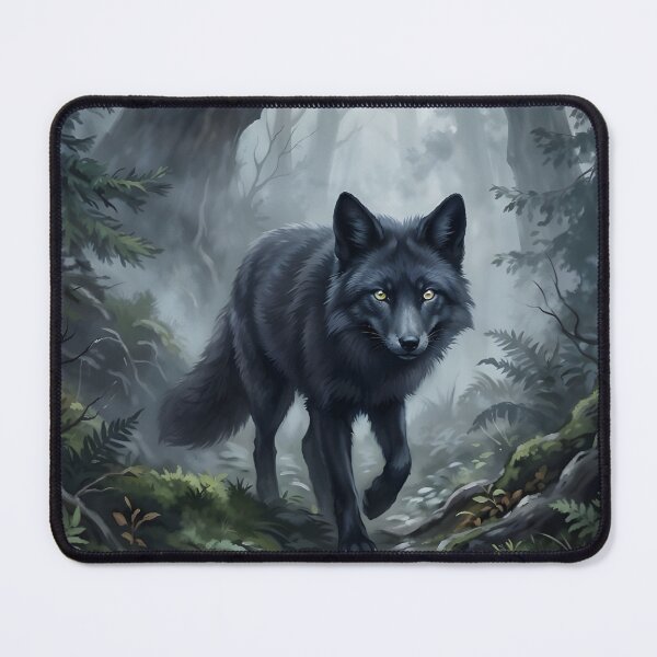 Item preview, Black Wolf Canis Lupus Dark Gothic Forest designed and sold by RubisLeaf.