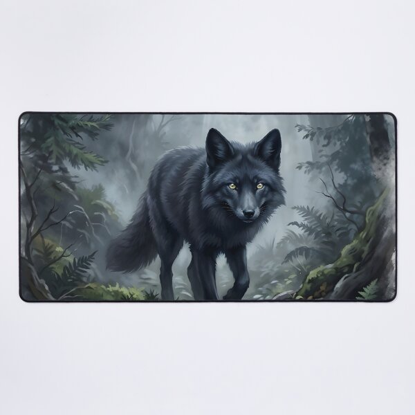 Item preview, Black Wolf Canis Lupus Dark Gothic Forest designed and sold by RubisLeaf.