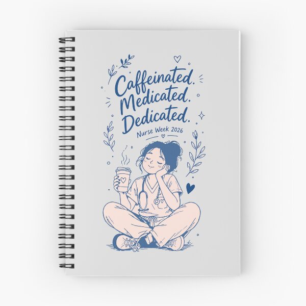 Item preview, Caffeinated Medicated Dedicated Nurse — Funny Nurse Week 2026 Gift | Nurse Coffee Mug Shirt designed and sold by KiwyStudio.