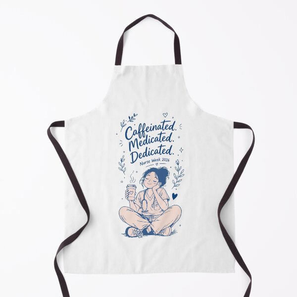 Item preview, Caffeinated Medicated Dedicated Nurse — Funny Nurse Week 2026 Gift | Nurse Coffee Mug Shirt designed and sold by KiwyStudio.