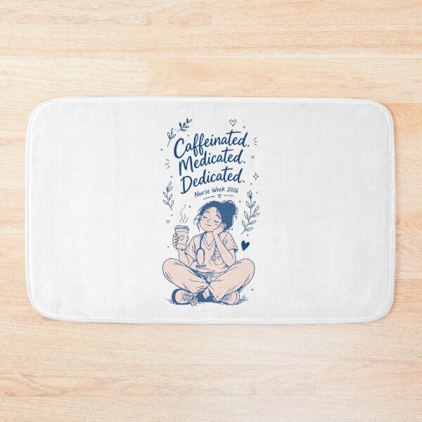 Item preview, Caffeinated Medicated Dedicated Nurse — Funny Nurse Week 2026 Gift | Nurse Coffee Mug Shirt designed and sold by KiwyStudio.