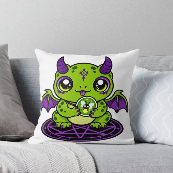 Item preview, Cute Demon Frog Holding Firefly – Kawaii Gothic Fantasy Creature T-Shirt Design designed and sold by UrsaForge.