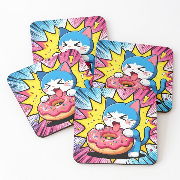 Item preview, Cartoon Cat with Donut Delight designed and sold by Shelley Loewnau-Jones Studio.