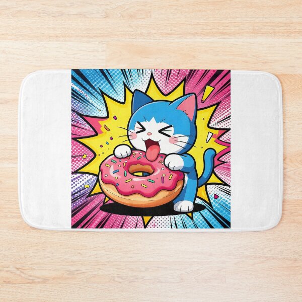 Item preview, Cartoon Cat with Donut Delight designed and sold by Shelley Loewnau-Jones Studio.