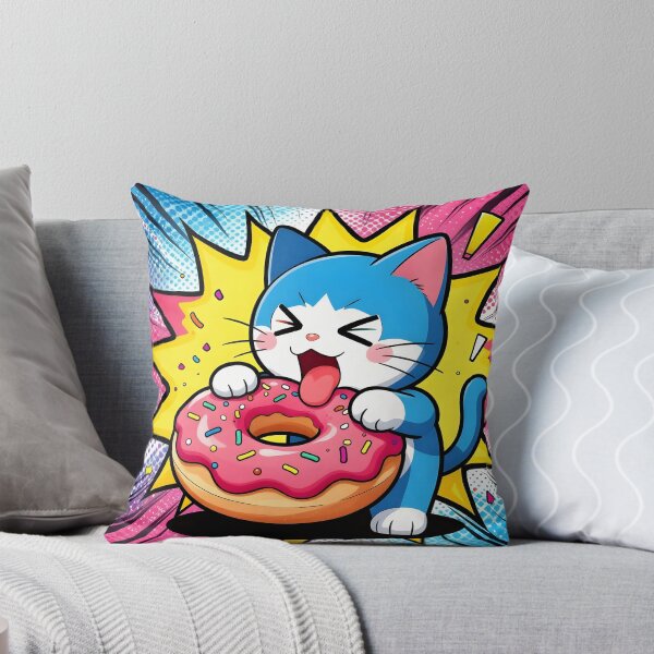 Item preview, Cartoon Cat with Donut Delight designed and sold by Shelley Loewnau-Jones Studio.