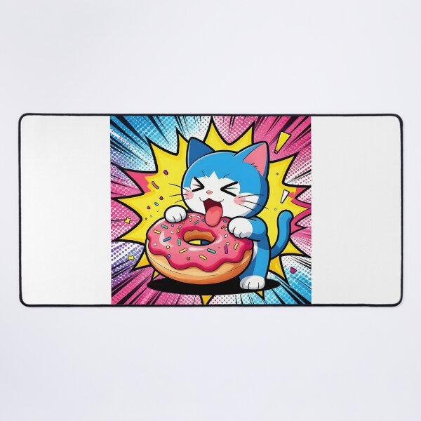 Item preview, Cartoon Cat with Donut Delight designed and sold by Shelley Loewnau-Jones Studio.