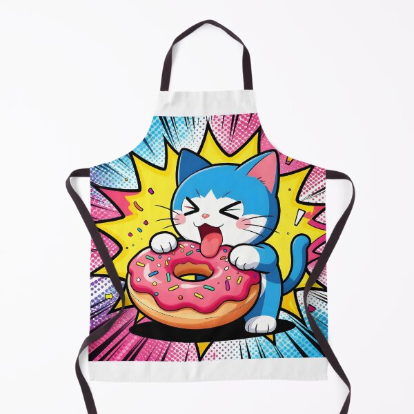 Item preview, Cartoon Cat with Donut Delight designed and sold by Shelley Loewnau-Jones Studio.