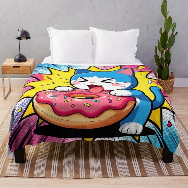 Item preview, Cartoon Cat with Donut Delight designed and sold by Shelley Loewnau-Jones Studio.