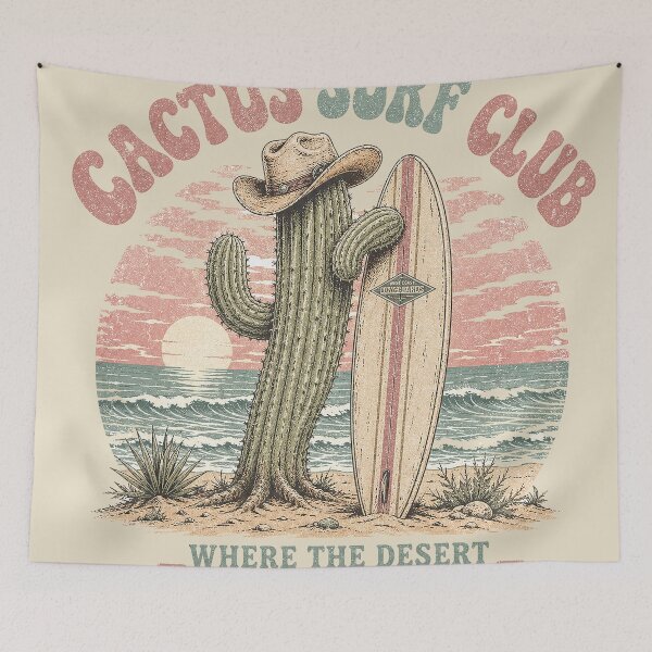 Item preview, Cactus Surf Club - Retro Desert Beach Sunset designed and sold by rygenr8.