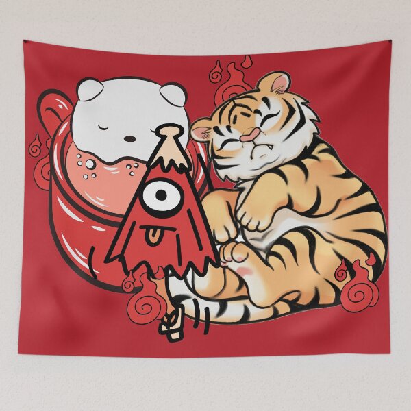 Item preview, Sleeping Kawaii Tiger and Kasa-obake Spirit designed and sold by Kanniax.