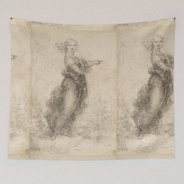 Item preview, A Woman in a Landscape by Leonardo da Vinci: High Renaissance Drawing Poster designed and sold by artofuniverse.