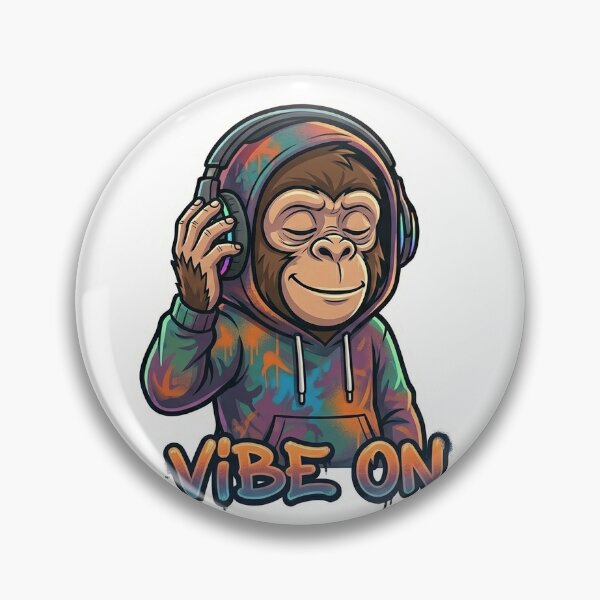 Item preview, Vibe On Monkey Sticker | Chill Music Meme | Rapper Cartoon Style designed and sold by Newkidshub.
