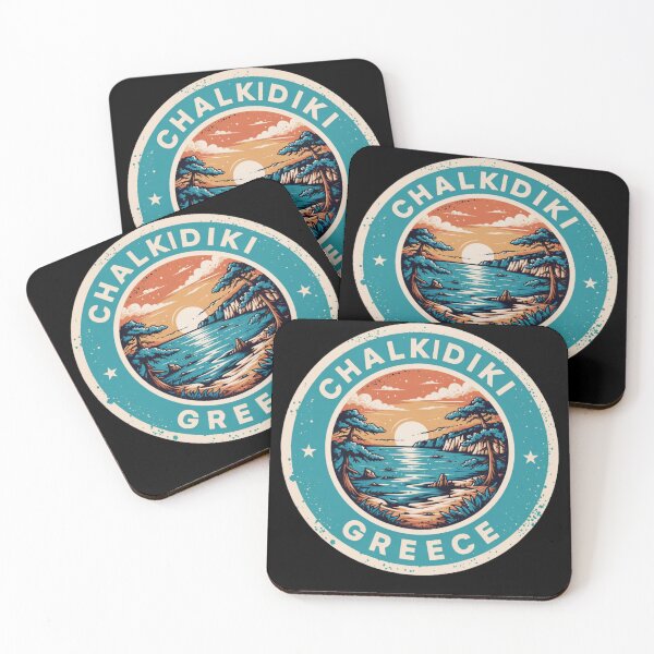 Item preview, Chalkidiki Greece Sunset Coastal Travel Badge designed and sold by ChillDrop.