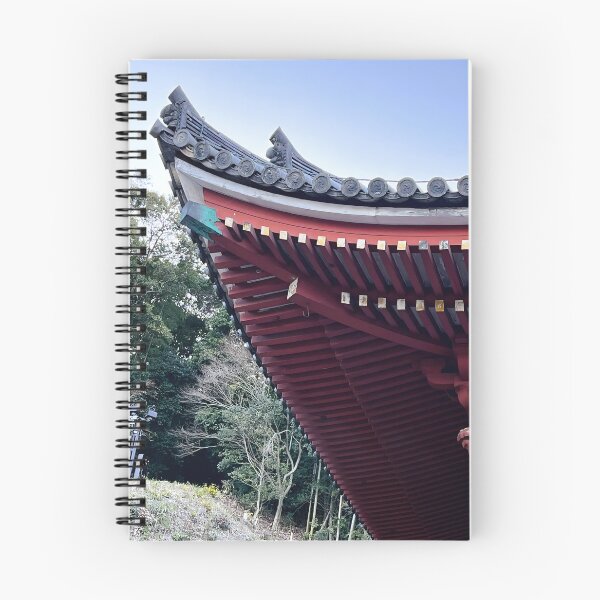 Item preview, Vermillion Temple Eaves Blue Sky Japan designed and sold by SakuraArtJP.