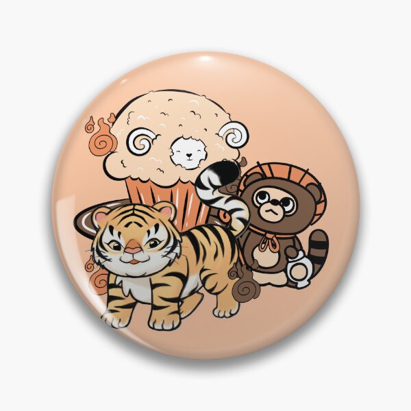 Item preview, Kawaii Tiger and Japanese Tanuki Muffin designed and sold by Kanniax.