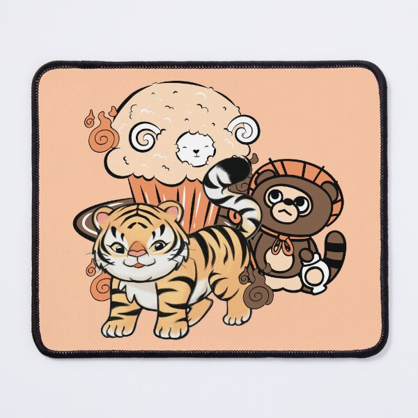 Item preview, Kawaii Tiger and Japanese Tanuki Muffin designed and sold by Kanniax.