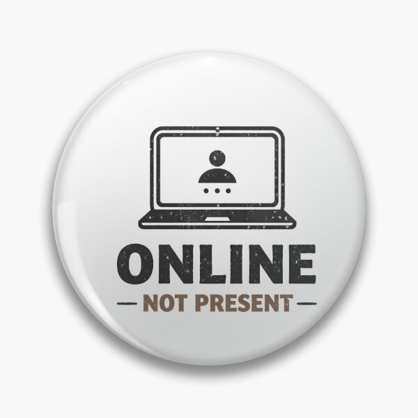 Item preview, Online Not Present Shirt Remote Work Humor Introvert Minimal Vintage Tee designed and sold by WorkXPlay.