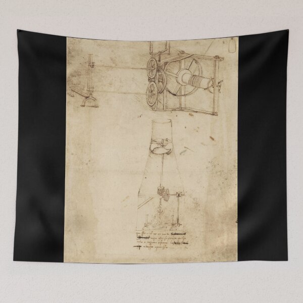 Item preview, Atlantic Codex Codex Atlanticus by Leonardo da Vinci: Mechanical Study Poster designed and sold by artofuniverse.