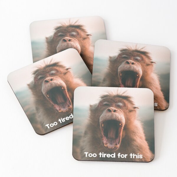 Item preview, Too Tired For This – Funny Sleepy Monkey Design designed and sold by MoodPrintsShop.