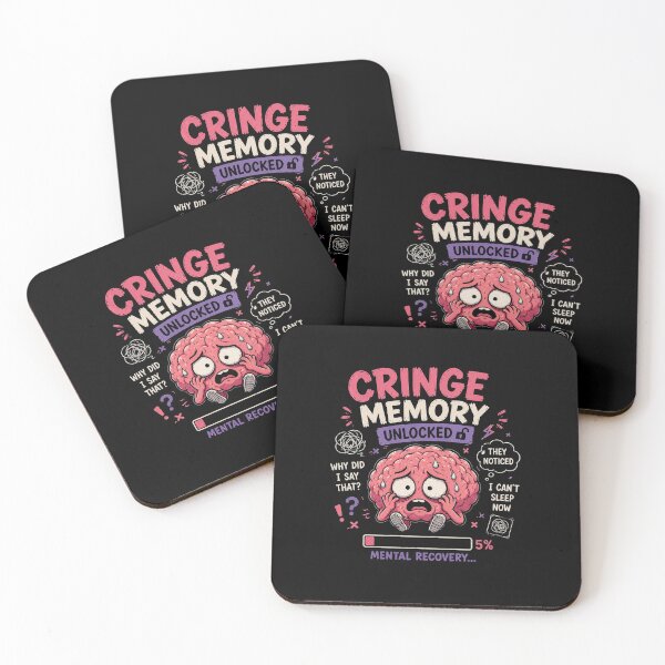 Item preview, Cringe Memory Unlocked Funny Anxiety Brain Meme Design designed and sold by MotylekAnia.