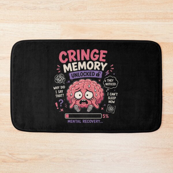 Item preview, Cringe Memory Unlocked Funny Anxiety Brain Meme Design designed and sold by MotylekAnia.
