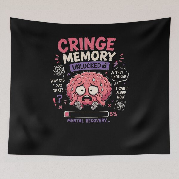 Item preview, Cringe Memory Unlocked Funny Anxiety Brain Meme Design designed and sold by MotylekAnia.