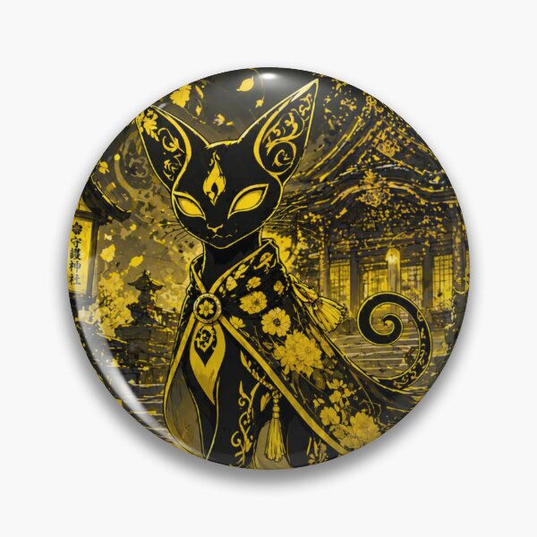 Item preview, Kiwi – Elegant Golden Neko Japanese Style Black and Gold designed and sold by Chamalion.