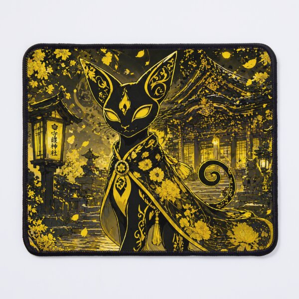 Item preview, Kiwi – Elegant Golden Neko Japanese Style Black and Gold designed and sold by Chamalion.