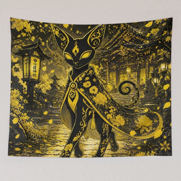Item preview, Kiwi – Elegant Golden Neko Japanese Style Black and Gold designed and sold by Chamalion.